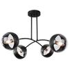 Plafonnier Toledo Noir Abat-jour Noir Plat 4 x E14
