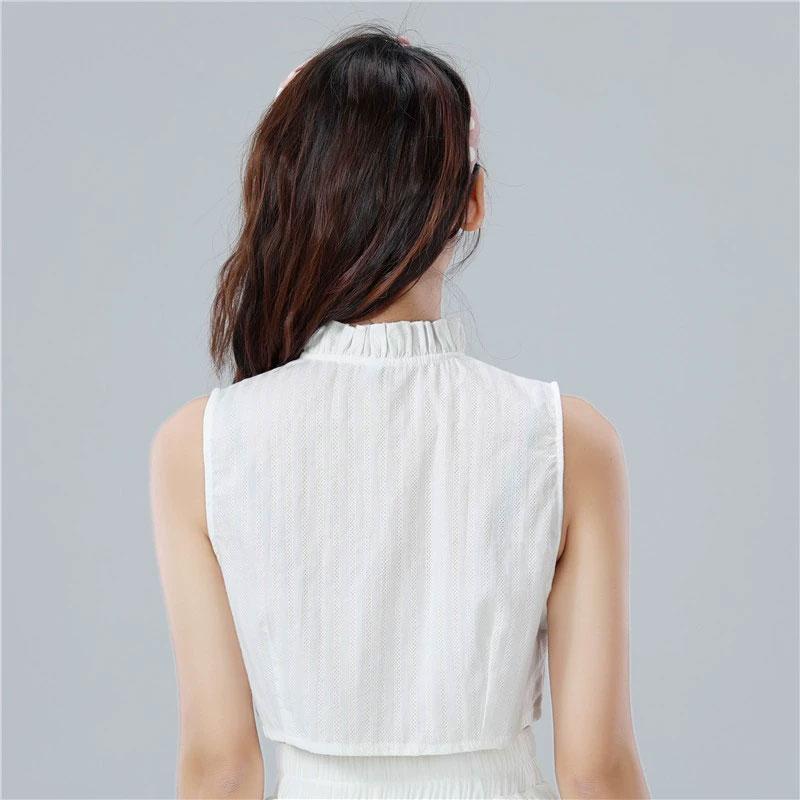 Fakes Collar Shirts for Women Detachable Collar Dickey Collar Breathable Cotton Ruffled Collar for Women Girls