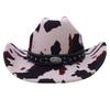 New Western Cowboy Hat European And American Personalized Retro Cow Pattern Knight Hat Men'S And Women'S Versatile Jazz Hat