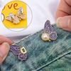 Temperament Butterfly Shape Jeans Buttons Adjustable Waist Tightening Tool Pants Pins Fixed Waist Fastening Pins Scarf Fastening