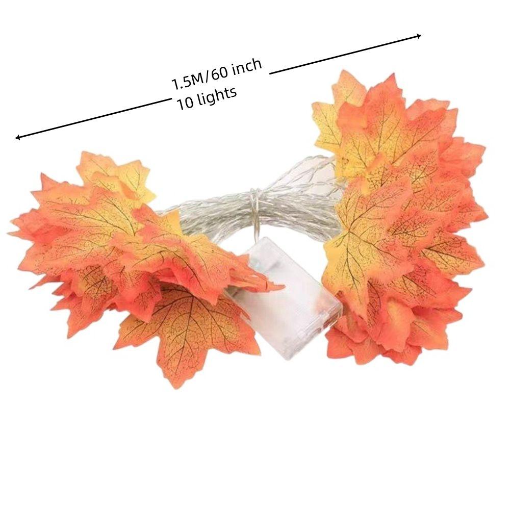 Hanging LED String Light Halloween Pumpkin String Lamp Maple Leaves Garland  Home Decoration
