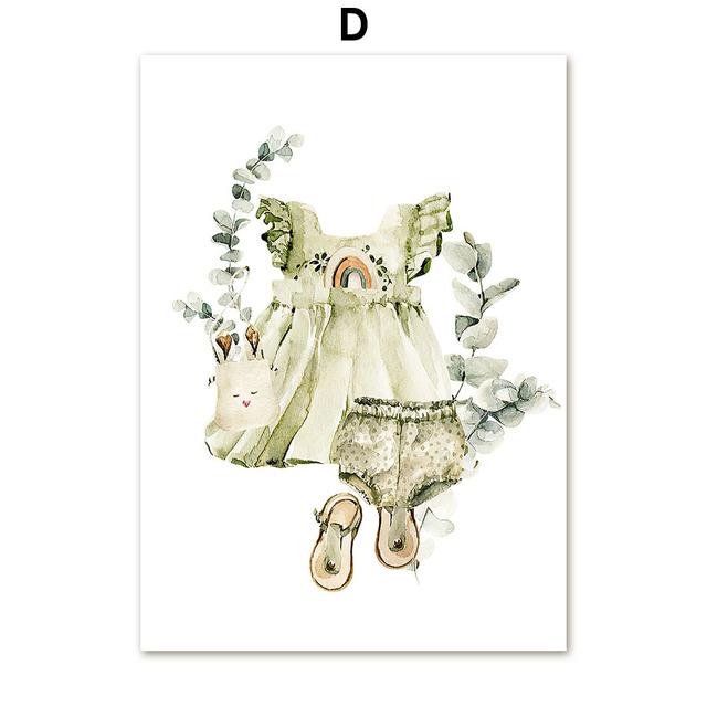 Rainbow Deer Fox Bear Posters Prints Pictures Canvas Boho Art Nursery Wall Decoration Home Paintings Baby Kids For Living Room No Frame