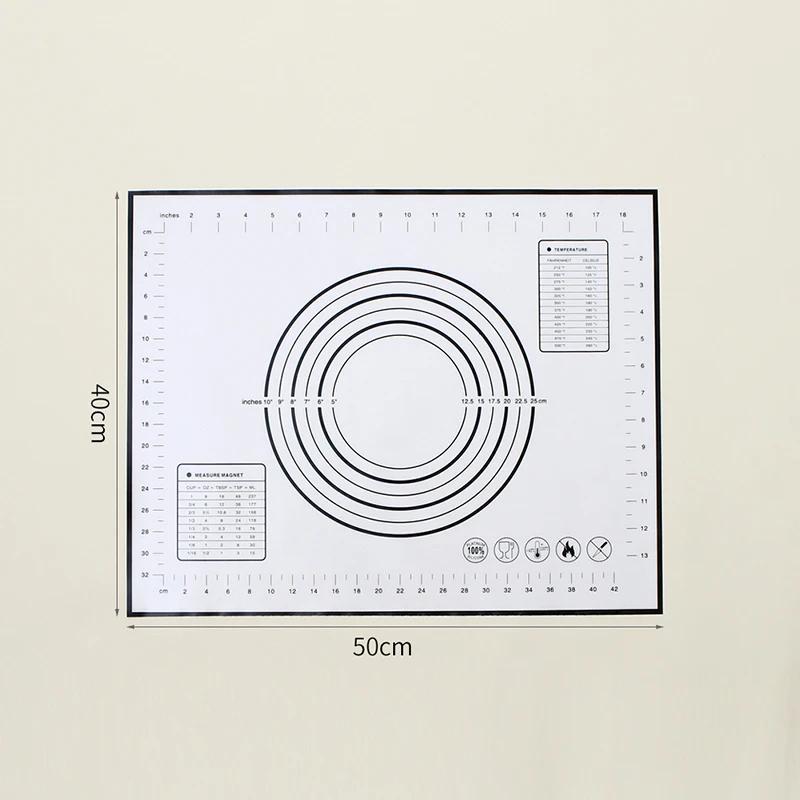 Non-Stick Silicone Pad Baking Sheet Cupcake Dessert Mat Baking Mat with Scale Pastry Boards Cookie Decorating Tools - 45x60cm