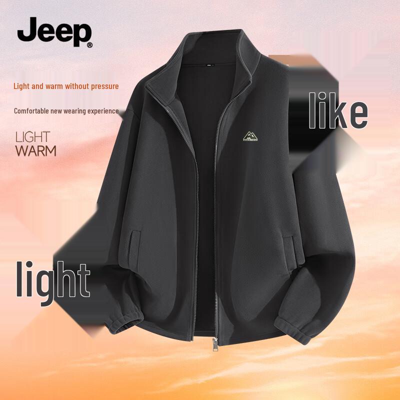 

JEEP Men s Stand Collar Double Fleece Jacket M