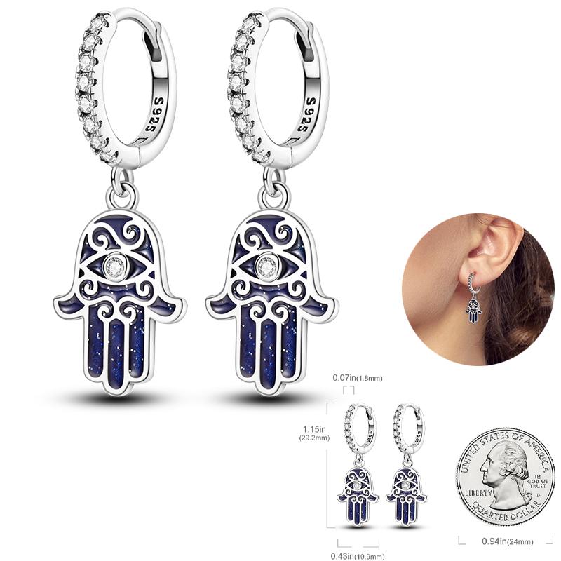 Boucles d'oreilles Attrape-rêves Filet Œil du Diable Souhaits Magnifiques en Argent Sterling 925 Neutre Adaptées aux Fêtes de Fiançailles Bijoux Exquis