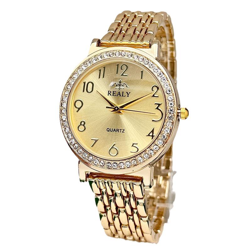 GREALY Elegant Ladies' Diamond-Set Quartz Bracelet Watch