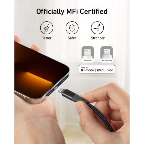 Anker PowerLine+ II Lightning Cable MFi Certified Heavy Duty Compatible with iPhone 14 / 13 / 12 / SE (3rd Generation) iPad (3.0m Black)