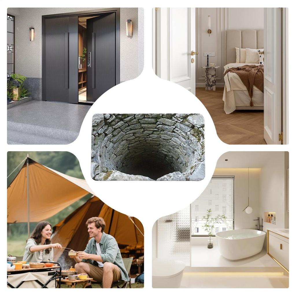 3D Optical Illusion Crack Vortex Deep Hole Carpet Decor Floor Mat Bedroom Leisure Area Carpets Sofa Soft Bedside Non-slip Rugs