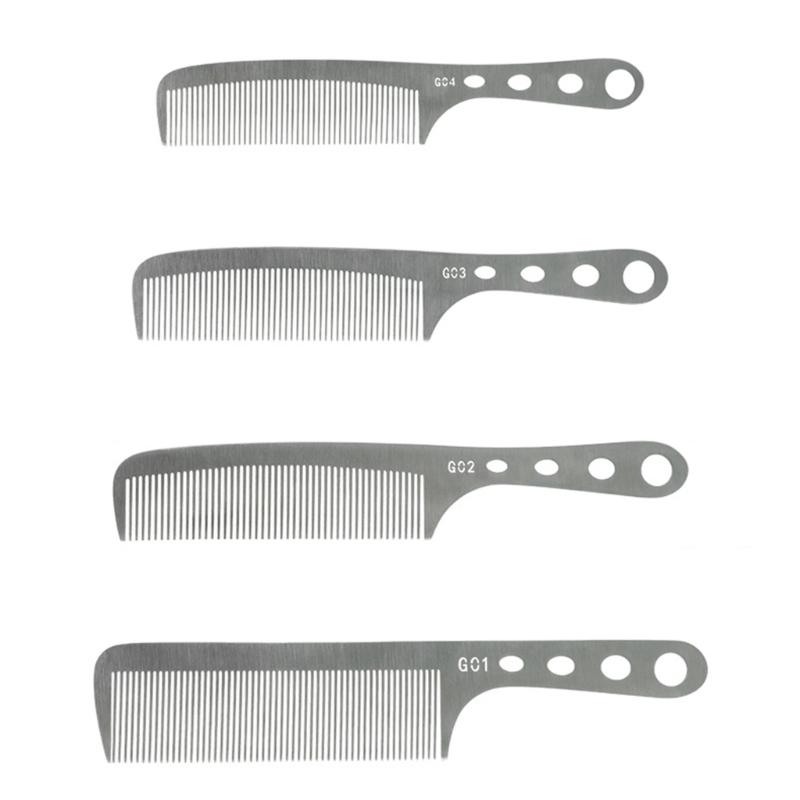 Professional Anti Static Metal Comb with Hanlde Fine Cutting Comb for Hair Styling Hairdressing