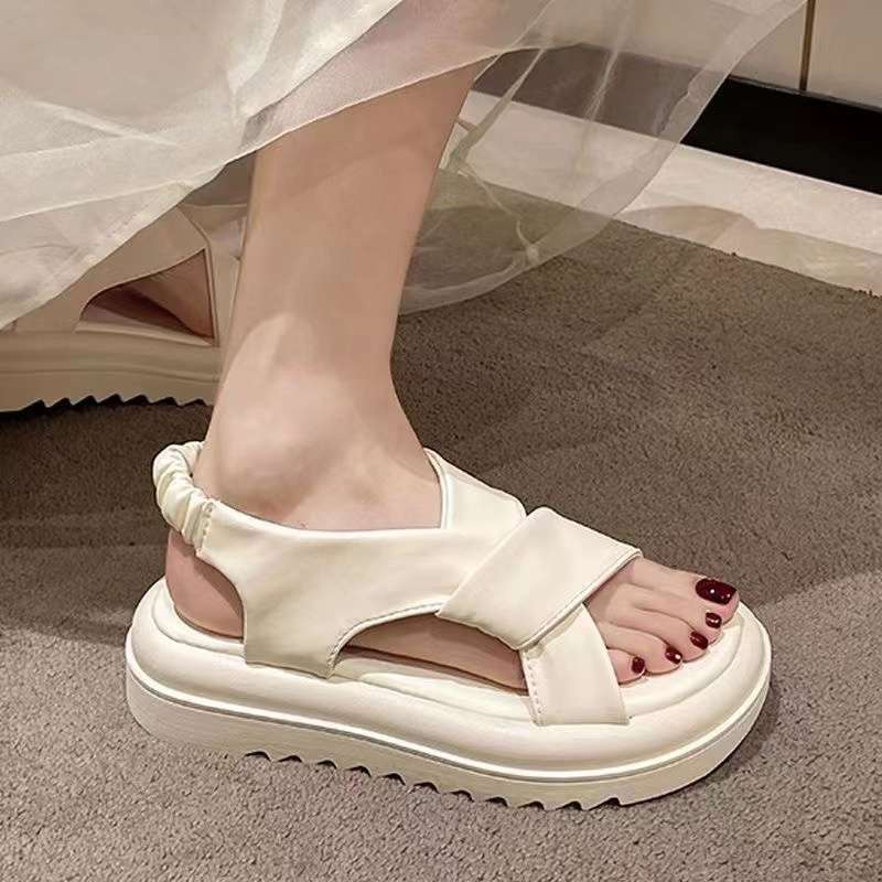 Fairy Wind Sandals Female Summer 2025 New Thick-soled Pregnant Women Large Size Casual Soft-soled Comfortable College Wind Cool Slippers