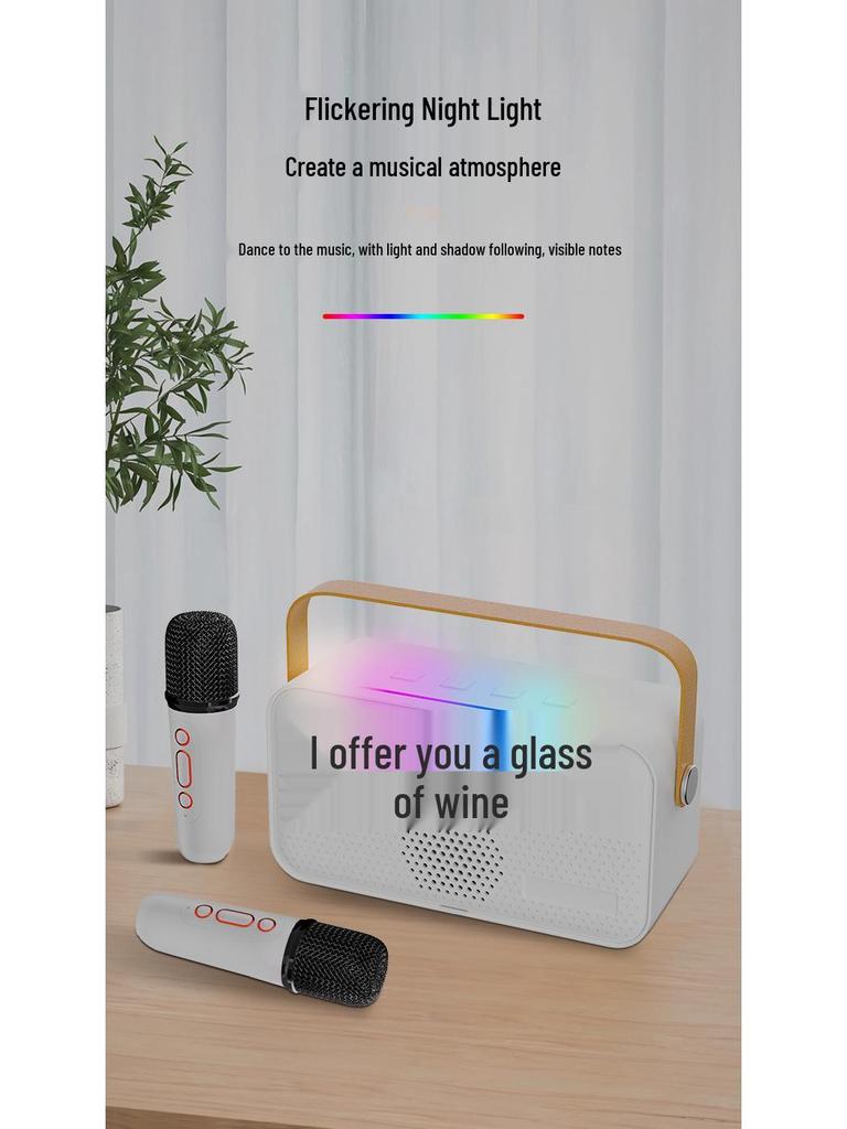 Karaoke Y8 Portable Wireless Bluetooth Speaker with Mic & Lyrics Display for Kids