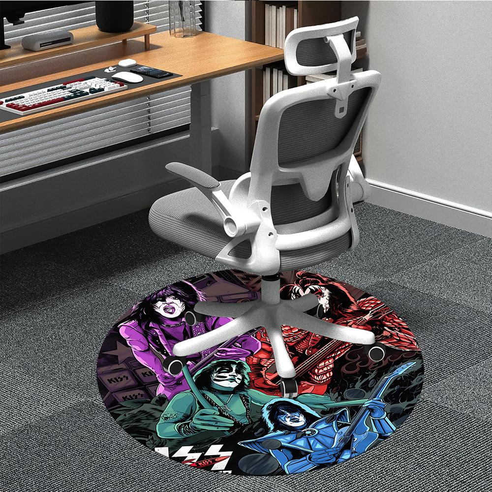 

1pc KISS Band Office Round Area Rug, Under Office Chairs Bedroom Living Room Home Decor a1016301 80cm by 80cm