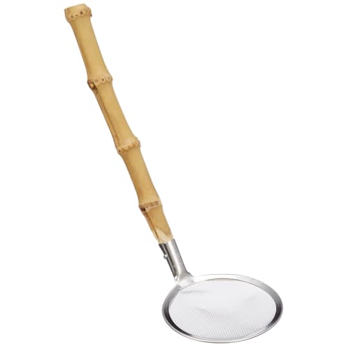 Endo Shoji Commercial Scum Skimmer, Diameter x Handle Length 73 x 230mm, 18-8 Stainless Steel Body with Natural Bamboo Handle, Made in Japan, QAK03