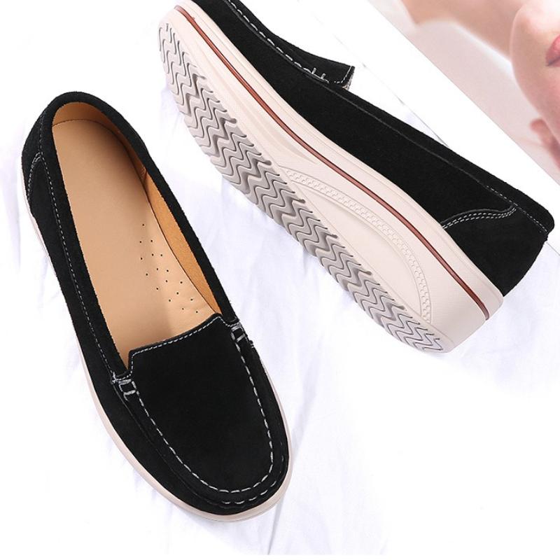 Nye fritidssko for kvinner Slip On Loafers Mote Komfortabel pustende kvinnelig plattform Høydeøkende fottøy