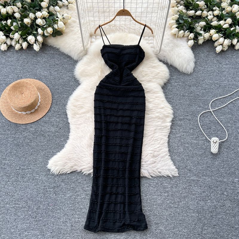 

Платье-майка элегантного темперамента богини, облегающее, женское, летнее, высококачественное, облегающее талию, стройнящее, с деревянными ушками, пэчворк, юбка-хипстер Black M