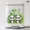 Panda Penguin Glasses Animal Trash Can Sticker Creative Decorative Wall Mural for Living Space Kitchen Office Decor