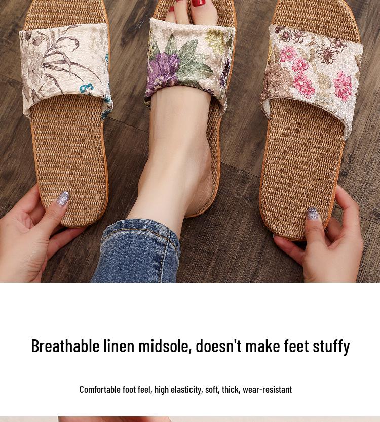Lightweight Non-slip Indoor Burlap Sandals for Couples