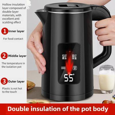 Chaleira Elétrica Doméstica de Alta Potência 1500W 3L de Grande Capacidade, Caldeira de Água Totalmente Automática, Panela de Água com Aquecimento Instantâneo