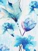 Home Sizzler 2 Pieces Abstract Flower Eyelet Polyester Semi- Transparent Door Curtains, Blue