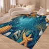 Sea Shell Pattern Living Room Carpet Kid's Bedroom Crawling Soft Mat Washable Non-slip Footpad Geometry Decor Rug for Balcony