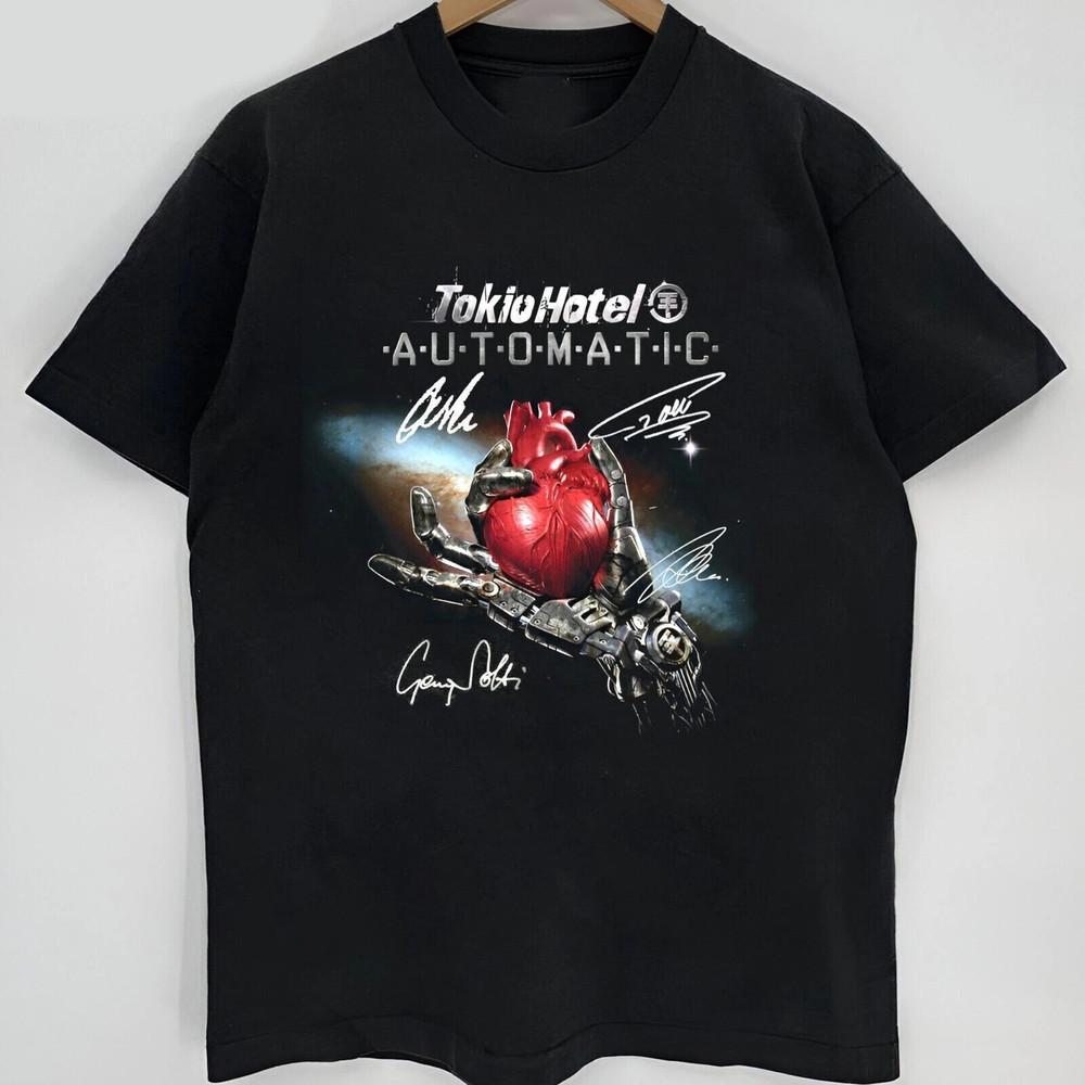 Tokio Hotel Группа Подпись Концертный Тур Черный S-5XL Футболка TU530 Унисекс Футболка XL