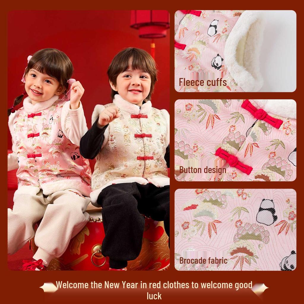 Dudujia Winter Baby Vest: Chinese Style New Year Outfit for Infants.