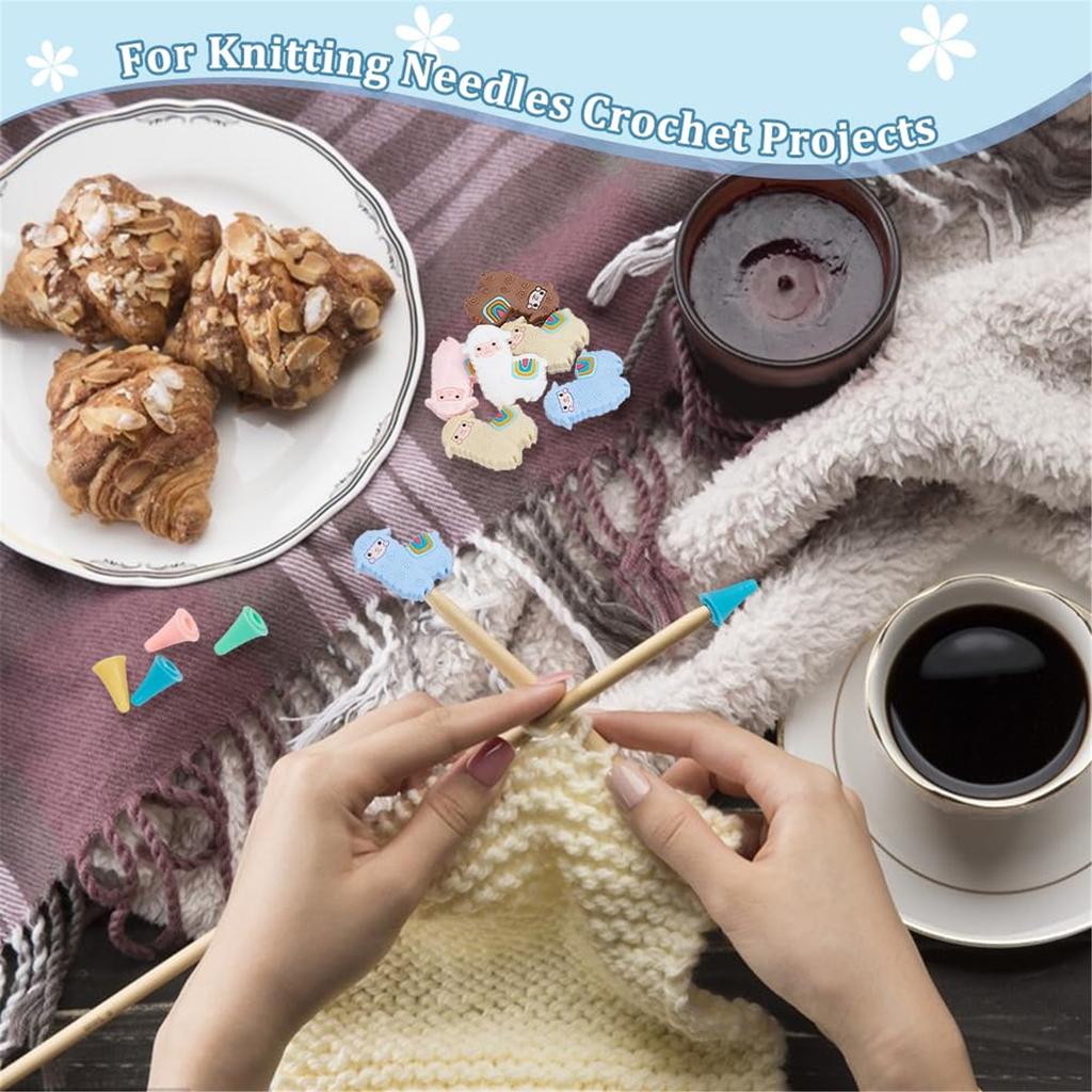 30PCS Sheep Like Knitting Needle Stopper Needle Point Protectors Needle Tip Stoppers for Hand Knitting Quilting Craft