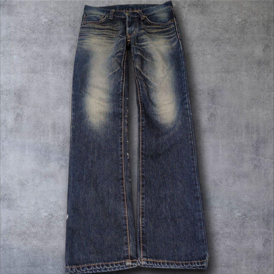 

[Б/У] 00-е архив y2k демон выцветание соты деним EDWIN