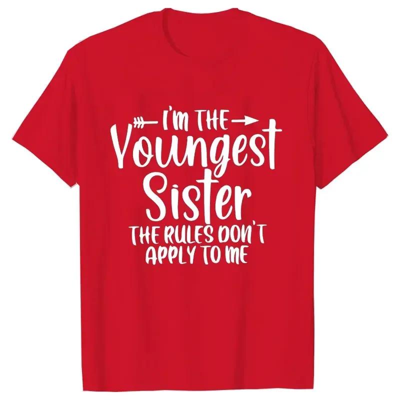 Sister Rules Gifts T Shirts Sweet Fashion Women Tshirt Funny Oldest Middle Youngest Sister Tees Sarcastic Sibling Matching Shirt