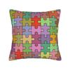 Rainbow Autism Awareness Puzzle Seamless Pattern Pillow Cover  Design Cushion Cover Funny Pillow Case For Office Car Home Decor