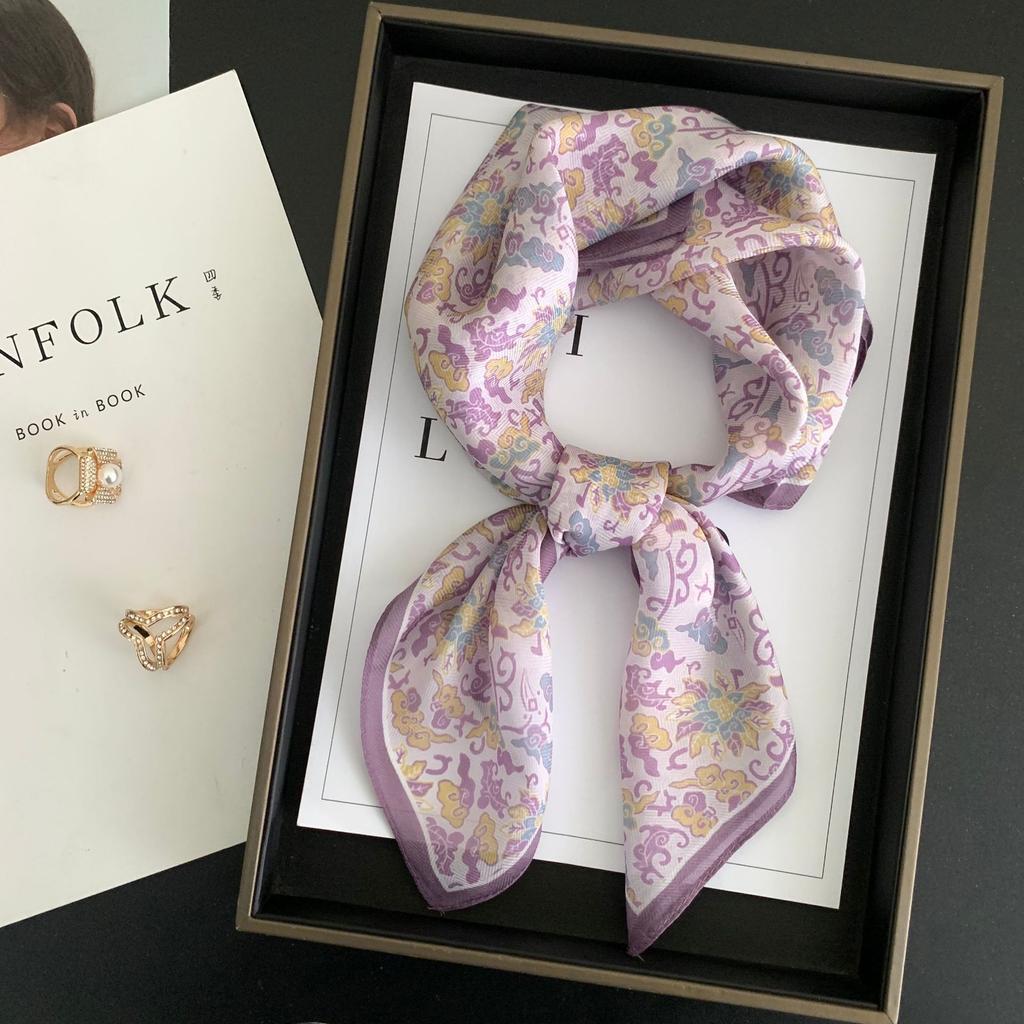 Tropical Jungle 100% Mulberry Silk Herringbone Silk Scarf Scarf Decorative Scarf Spring and Autumn Square Scarf Hangzhou Silk