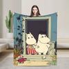 Süße M-Moomins Kuscheldecke für Sofa Bett Lässige Überwurfdecke Winter Camping Flanell Tagesdecke