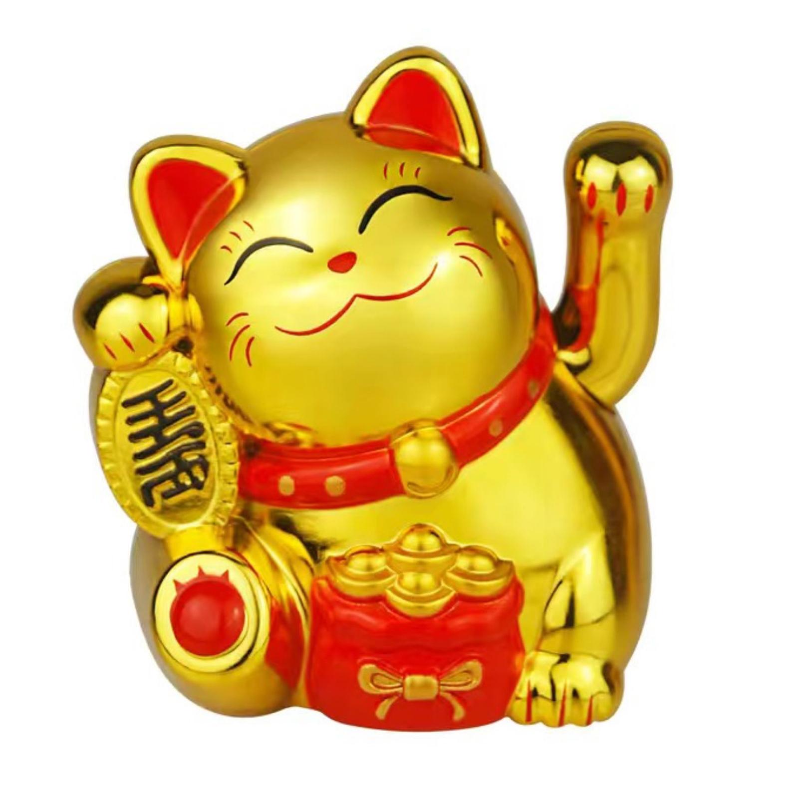 

Солнечная энергия Lucky Cat украшения Fortune Wealth Приветствующий кошачий орнамент для женщин и мужчин Декор для домашнего офиса