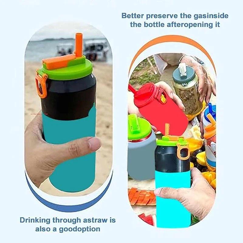 1pcs Soda Can Lids Silicone Straws Can Covers for Soda Bpa-free Reusable Jar Cap Accessories Fit Canned Beverage Beer Juice