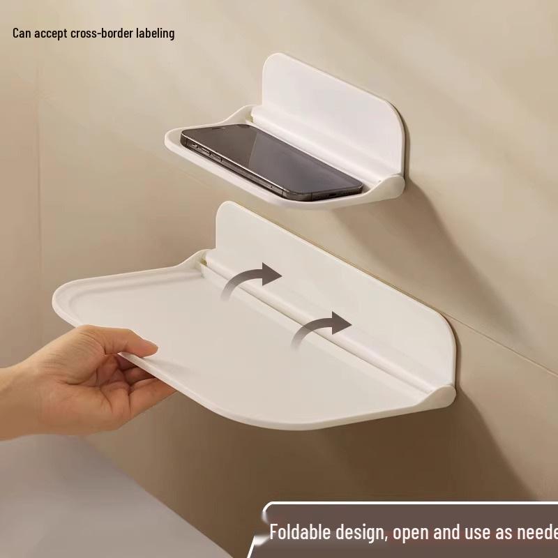 

Складная полка на присосках без сверления для ванной, туалета или прикроватного хранения мобильного телефона Small