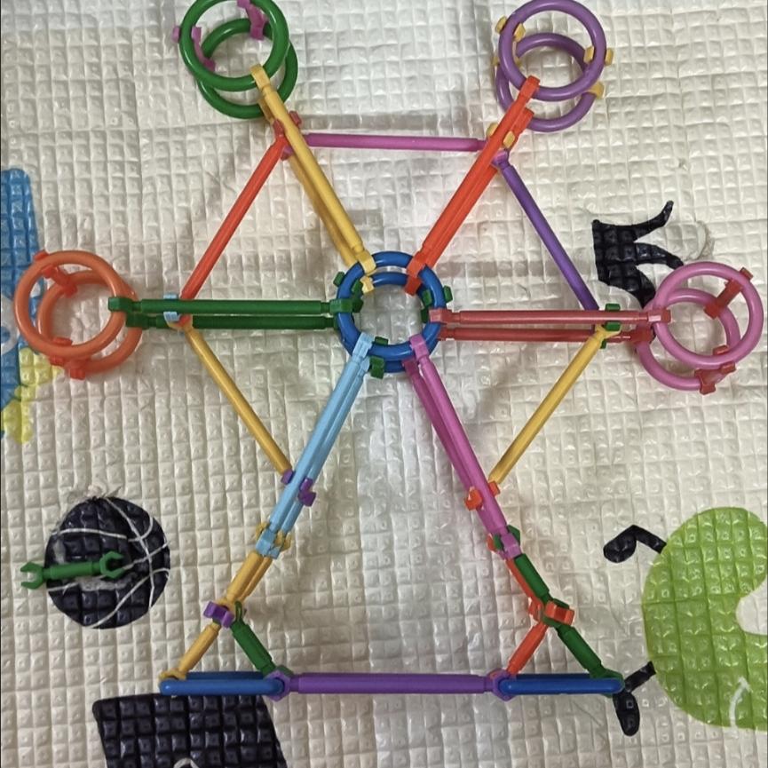 Kids DIY Straw Building Blocks, STEM Educational Magic Sticks, Creative Interlocking Construction Toys for Toddlers