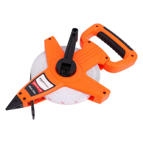 

Basic Open Reel Tape Measure, Inch/Metric Scale, Fiberglass Impact-Resistant Shell, Orange, Approx. 30m x 1.3cm