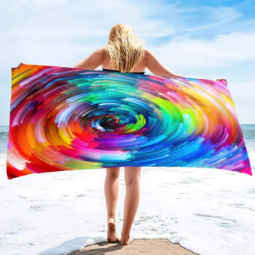 Rainbow Bliss Bath Towel - Vibrant Design, Soft Absorbent, Perfect for Summer Fun, Adds Cheerful Vibes to Your Beach Days