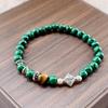 Naturstein Armband 6mm Perlen Natur 7A Tigerauge Lavastein Glücksarmbänder Für Frauen Männer Schmuck Pulseras Homme