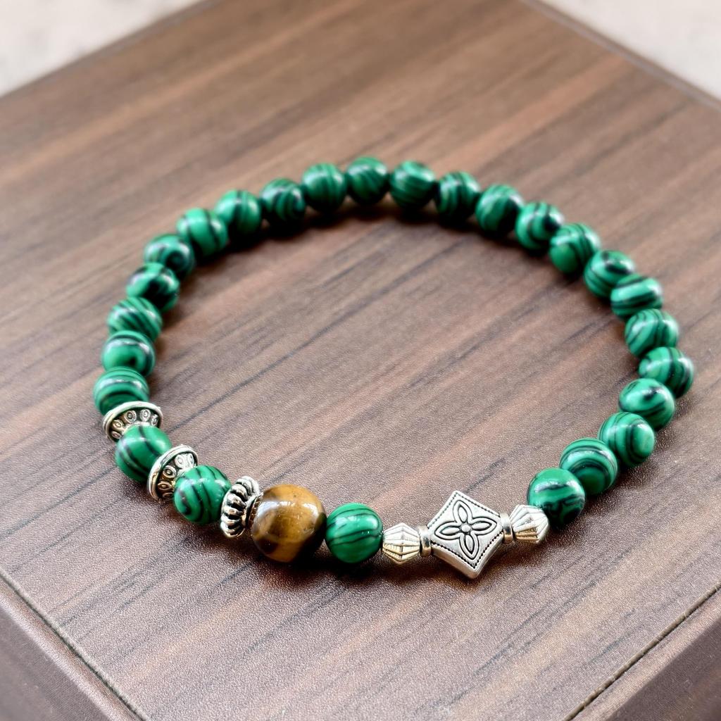 Naturstein Armband 6mm Perlen Natur 7A Tigerauge Lavastein Glücksarmbänder Für Frauen Männer Schmuck Pulseras Homme