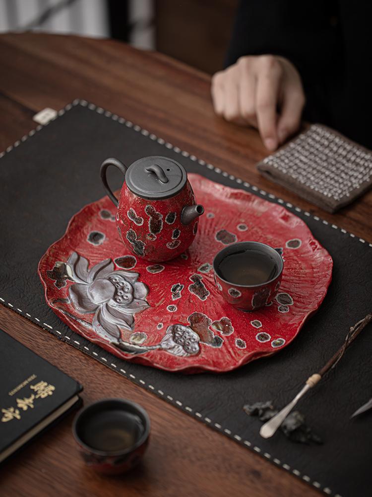 Nezha Red One Pot and Two Cups Tea Set Set, high-temperature kiln transformation brewing teapot, Kung Fu Tea Set Gift Box