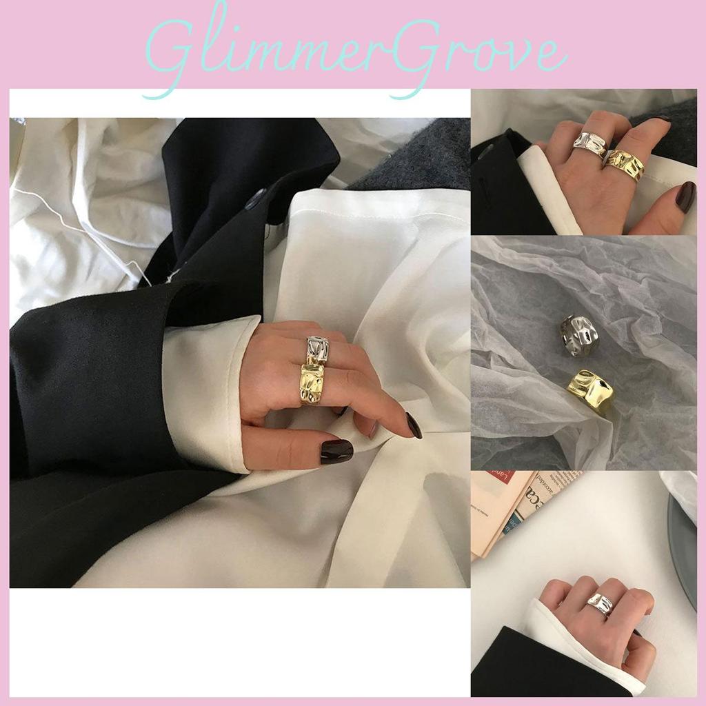 Stunning 925 Sterling Silver Vintage Irregular Textured Open Ring For Women Fashion
