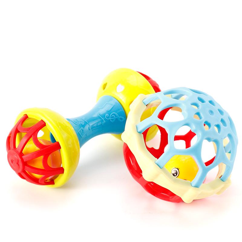Boilable Soft Rubber Baby Dumbbell Rattle & Teether (0-1 Year Old)