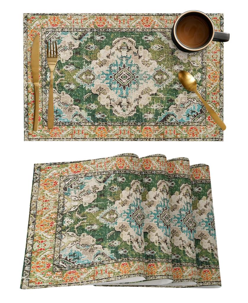 1Pcs Placemat Persian Rug Table Mat For Dining Table Kitchen Accessories Coffee Tea Coaster