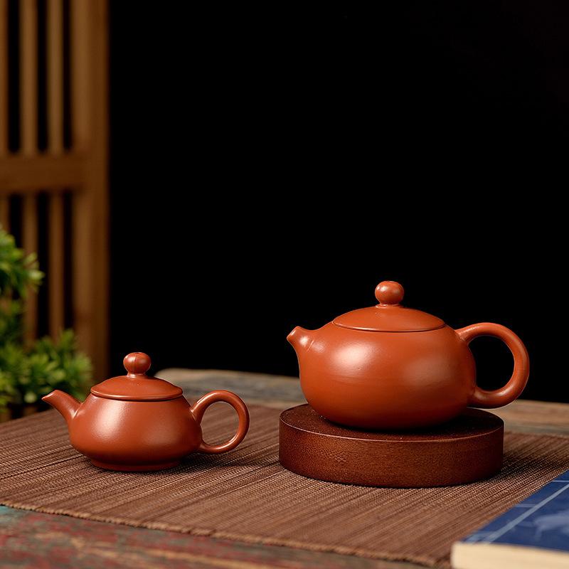 Handmade Pot Hand-pulled Cinnabar Mud Purple Sand Teapot Xishi Bamboo Joint Stone Ladle Pot Kung Fu Tea Set