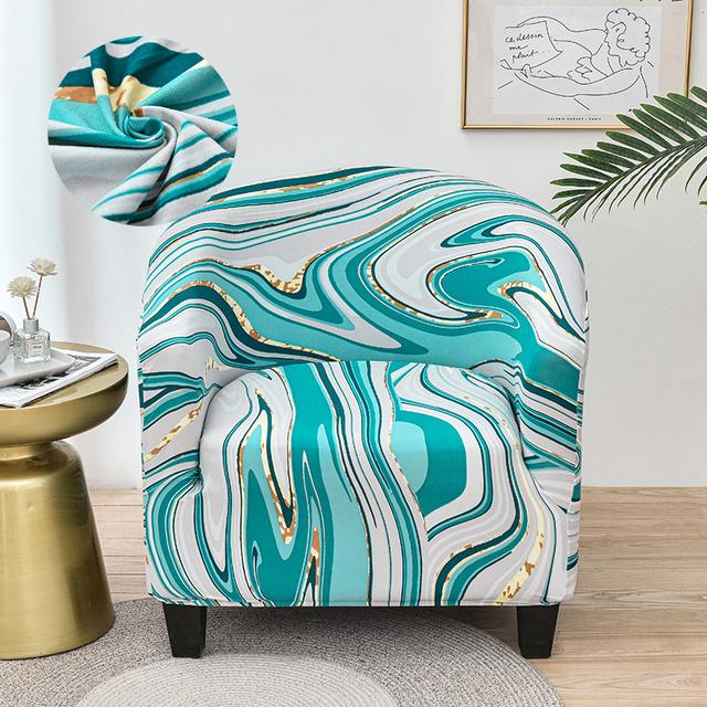 Levivel Club Chair Slipcover Stretch Armchair Printed Tub Chair Cover Living Sofa Cover Spandex Couch Cover Designed For Bar Counter Family Room