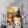Diamond Painting Cartoon Beauty and The Beast Retro Flat Style IllustrationsHandmade DIY Cross Stitch 5D Full Diamond Mosaic HomeRoomDecoration
