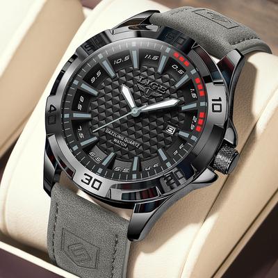 New Men Watch  Top Brand Luxury Waterproof Watches For Men Business Leather Calendar Luminous Chronograph Montre Homme