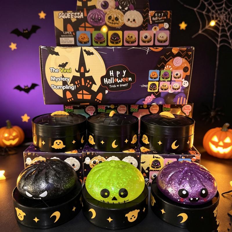 Sensorisches Quetsch-Blindbox Halloween Neuer Knödel-Quetschspielzeug 8,5 cm Maltose Angstlöser Antistress Langsam aufsteigend Überraschungsgeschenk