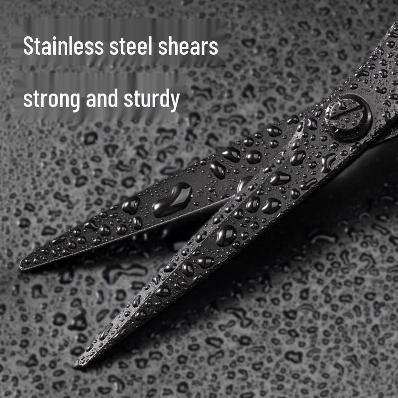 Deli 175mm Black Blade Ergonomic Office Scissors